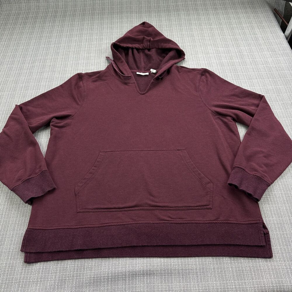 LL Bean Hoodie Mens XL Burgundy Sweatshirt Pullover‎ Kangaroo Pocket Outdoors